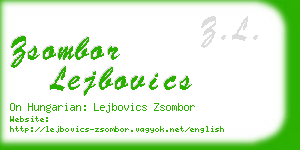 zsombor lejbovics business card